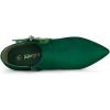 imageAllegra K Womens Pointed Toe Bow Decor Stiletto Heel Ankle BootsEmerald Green