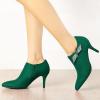 imageAllegra K Womens Pointed Toe Bow Decor Stiletto Heel Ankle BootsEmerald Green