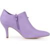 imageAllegra K Womens Pointed Toe Bow Decor Stiletto Heel Ankle BootsPurple