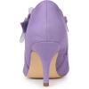 imageAllegra K Womens Pointed Toe Bow Decor Stiletto Heel Ankle BootsPurple