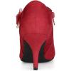 imageAllegra K Womens Pointed Toe Bow Decor Stiletto Heel Ankle BootsRed