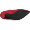 imageAllegra K Womens Pointed Toe Bow Decor Stiletto Heel Ankle BootsRed