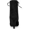 imageAllegra K Womens Pointy Toe Side Zip Lace Up Stiletto Heels Ankle BootsBlack