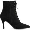 imageAllegra K Womens Pointy Toe Side Zip Lace Up Stiletto Heels Ankle BootsBlack
