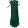 imageAllegra K Womens Pointy Toe Side Zip Lace Up Stiletto Heels Ankle BootsGreen