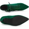 imageAllegra K Womens Pointy Toe Side Zip Lace Up Stiletto Heels Ankle BootsGreen