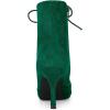 imageAllegra K Womens Pointy Toe Side Zip Lace Up Stiletto Heels Ankle BootsGreen