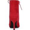 imageAllegra K Womens Pointy Toe Side Zip Lace Up Stiletto Heels Ankle BootsRed