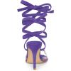 imageAllegra K Womens Polka Dots Clear Lace Up Stiletto Heels SandalsPurple