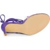 imageAllegra K Womens Polka Dots Clear Lace Up Stiletto Heels SandalsPurple