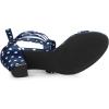 imageAllegra K Womens Polka Dots Strappy Heels Lace Up Chunky Heels SandalsDeep Blue