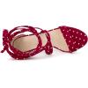 imageAllegra K Womens Polka Dots Strappy Heels Lace Up Chunky Heels SandalsRed