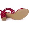 imageAllegra K Womens Polka Dots Strappy Heels Lace Up Chunky Heels SandalsRed