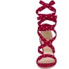 imageAllegra K Womens Polka Dots Strappy Heels Lace Up Chunky Heels SandalsRed