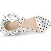 imageAllegra K Womens Polka Dots Strappy Heels Lace Up Chunky Heels SandalsWhite