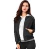 imageAllegra K Womens Quilted Zip Up Raglan Long Sleeve Bomber JacketBlack