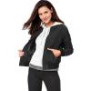 imageAllegra K Womens Quilted Zip Up Raglan Long Sleeve Bomber JacketBlack