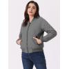 imageAllegra K Womens Quilted Zip Up Raglan Long Sleeve Bomber JacketDark Gray