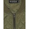 imageAllegra K Womens Quilted Zip Up Raglan Long Sleeve Bomber JacketGreen
