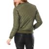 imageAllegra K Womens Quilted Zip Up Raglan Long Sleeve Bomber JacketGreen