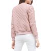 imageAllegra K Womens Quilted Zip Up Raglan Long Sleeve Bomber JacketPink