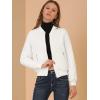 imageAllegra K Womens Quilted Zip Up Raglan Long Sleeve Bomber JacketWhite
