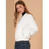 imageAllegra K Womens Quilted Zip Up Raglan Long Sleeve Bomber JacketWhite