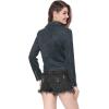 imageAllegra K Womens Short Soft Zip Up Faux Suede Biker Moto JacketDark Blue