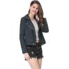 imageAllegra K Womens Short Soft Zip Up Faux Suede Biker Moto JacketDark Blue