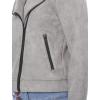 imageAllegra K Womens Short Soft Zip Up Faux Suede Biker Moto JacketGray