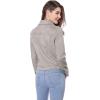 imageAllegra K Womens Short Soft Zip Up Faux Suede Biker Moto JacketGray