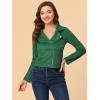 imageAllegra K Womens Short Soft Zip Up Faux Suede Biker Moto JacketGreen