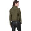 imageAllegra K Womens Short Soft Zip Up Faux Suede Biker Moto JacketOlive Green