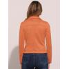 imageAllegra K Womens Short Soft Zip Up Faux Suede Biker Moto JacketOrange