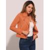 imageAllegra K Womens Short Soft Zip Up Faux Suede Biker Moto JacketOrange