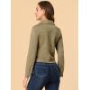 imageAllegra K Womens Short Soft Zip Up Faux Suede Biker Moto JacketPale Khaki