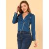 imageAllegra K Womens Short Soft Zip Up Faux Suede Biker Moto JacketRoyal Blue