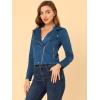 imageAllegra K Womens Short Soft Zip Up Faux Suede Biker Moto JacketRoyal Blue