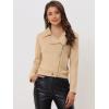 imageAllegra K Womens Short Soft Zip Up Faux Suede Biker Moto JacketTan