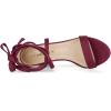 imageAllegra K Womens Strappy Lace Up Chunky High Heels Burgundy Heels Sandals 65 M US