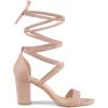 imageAllegra K Womens Strappy Lace Up Chunky High Heels Dust Pink Heels Sandals 9 M US