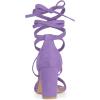 imageAllegra K Womens Strappy Lace Up Chunky High Heels Purple Heels Sandals 65 M US