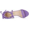 imageAllegra K Womens Strappy Lace Up Chunky High Heels Purple Heels Sandals 9 M US
