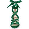 imageAllegra K Womens Strappy Lace Up Satin Chunky Heel SandalsGreen
