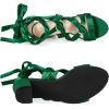 imageAllegra K Womens Strappy Lace Up Satin Chunky Heel SandalsGreen