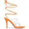 imageAllegra K Womens Strappy Rhinestone Lace Up Stiletto Heel SandalsOrange
