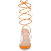 imageAllegra K Womens Strappy Rhinestone Lace Up Stiletto Heel SandalsOrange