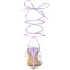 imageAllegra K Womens Strappy Rhinestone Lace Up Stiletto Heel SandalsPurple