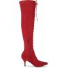 imageAllegra K Womens Thigh High Boots Lace Up Stiletto Heel Over Knee High BootsRed