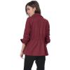 imageAllegra K Womens Utility Jacket Zip Up Drawstring Waist Snap Buttons Lightweight Anorak Jackets with PocketsBurgundy